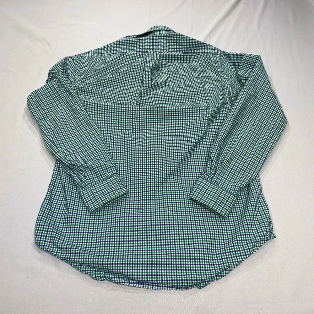 Polo Ralph Lauren Mens Gingham Button Down Shirt Green Navy Blue Small RN41381